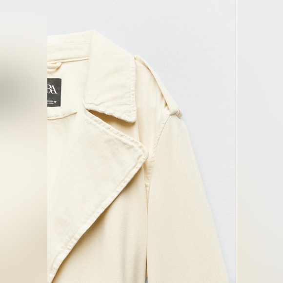 Zara Belted Cotton Top Coat - Picture 6 of 13